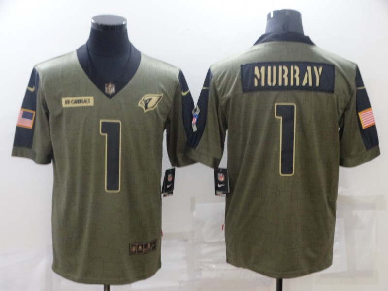 Men's Arizona Cardinals #1 Kyler Murray Nike Olive 2021 Salute To Service Limited Player Jersey