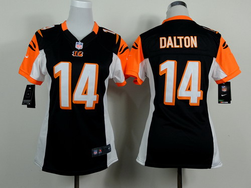 Nike Cincinnati Bengals #14 Andy Dalton Black Game Womens Jersey