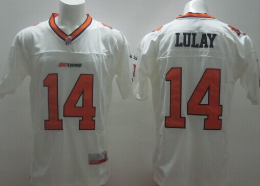 CFL BC Lions #14 Travis Lulay White Jersey