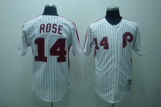 Philadelphia Phillies #14 Pete Rose 1976 White Throwback Jersey