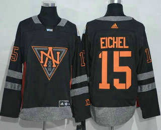 Men's North America Hockey #15 Jack Eichel Black 2016 World Cup of Hockey Stitched adidas WCH Game Jersey