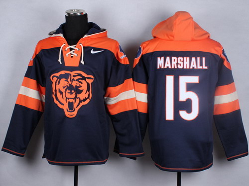 Nike Chicago Bears #15 Brandon Marshall 2014 Blue Hoodie