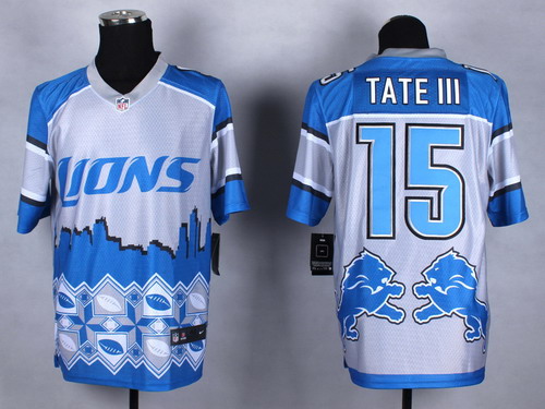 Nike Detroit Lions #15 Golden Tate III 2015 Noble Fashion Elite Jersey