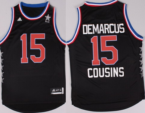 2015 NBA Western All-Stars #15 DeMarcus Cousins Revolution 30 Swingman Black Jersey