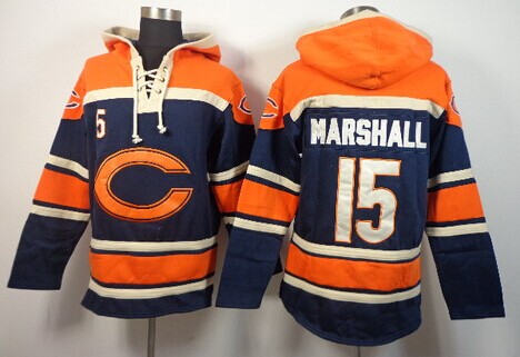 Chicago Bears #15 Brandon Marshall 2014 Blue Hoodie