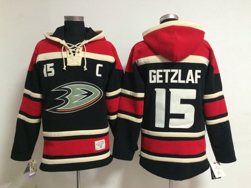 Old Time Hockey Anaheim Ducks #15 Ryan Getzlaf Black Hoodie