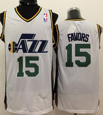 Utah Jazz #15 Derrick Favors White Swingman Jersey