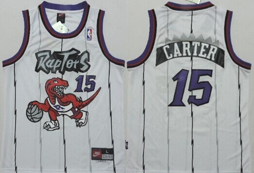 Toronto Raptors #15 Vince Carter Hardwood Classic White Swingman Kids Jersey