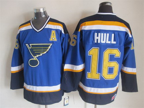 St. Louis Blues #16 Brett Hull 2014 Blue Throwback CCM Jersey