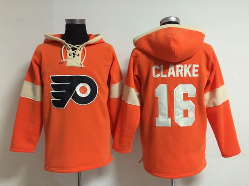 2014 Old Time Hockey Philadelphia Flyers #16 Bobby Clarke Orange Hoodie