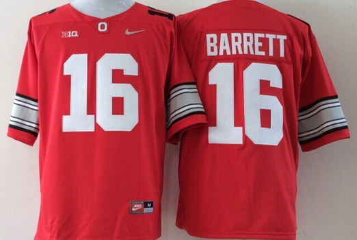 Ohio State Buckeyes #16 J.T. Barrett 2015 Playoff Rose Bowl Special Event Diamond Quest Red Jersey