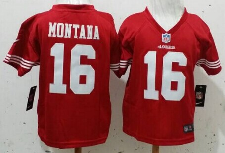 Nike San Francisco 49ers #16 Joe Montana Red Toddlers Jersey