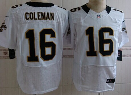 Nike New Orleans Saints #16 Brandon Coleman White Elite Jersey