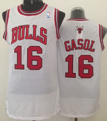 Chicago Bulls #16 Pau Gasol White Swingman Jersey