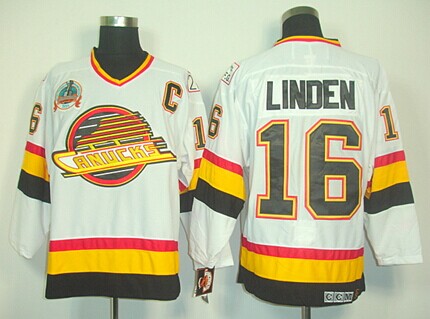 Vancouver Canucks #16 Trevor Linden White Throwback CCM Jersey