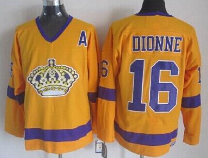 Los Angeles Kings #16 Marcel Dionne Yellow Throwback CCM Jersey