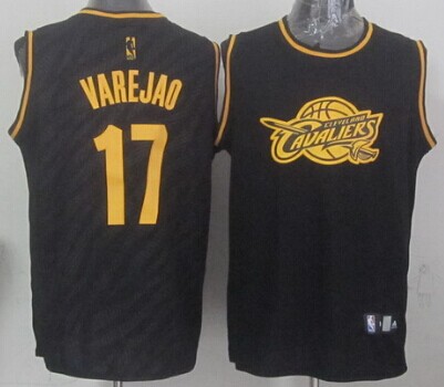 Cleveland Cavaliers #17 Anderson Varejao Revolution 30 Swingman 2014 Black With Gold Jersey