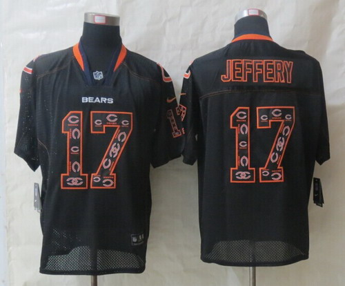 Nike Chicago Bears #17 Alshon Jeffery Lights Out Black Ornamented Elite Jersey