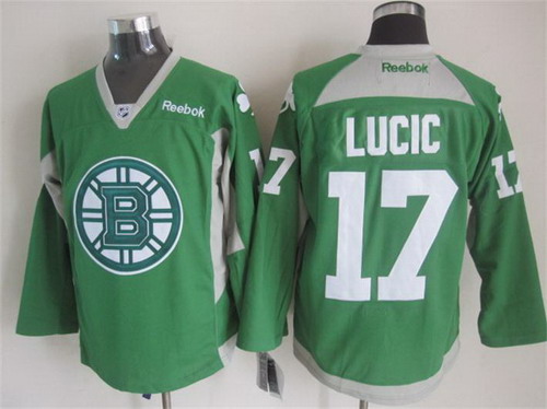 Boston Bruins #17 Milan Lucic 2014 Training Green Jersey