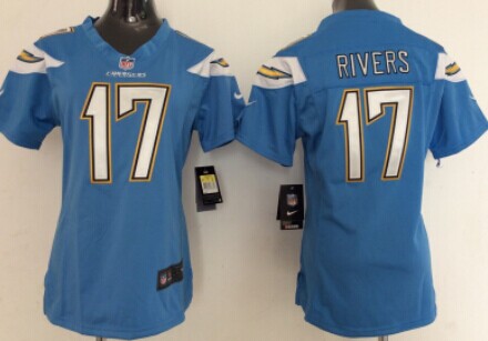 Nike San Diego Chargers #17 Philip Rivers 2013 Light Blue Game Womens Jersey