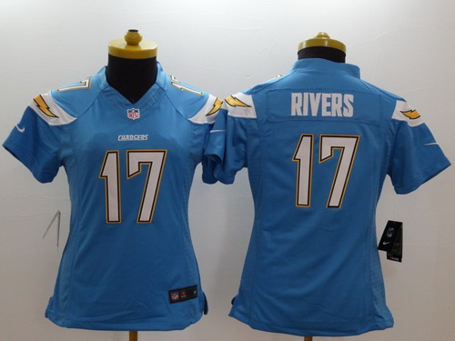 Nike San Diego Chargers #17 Philip Rivers 2013 Light Blue Limited Womens Jersey