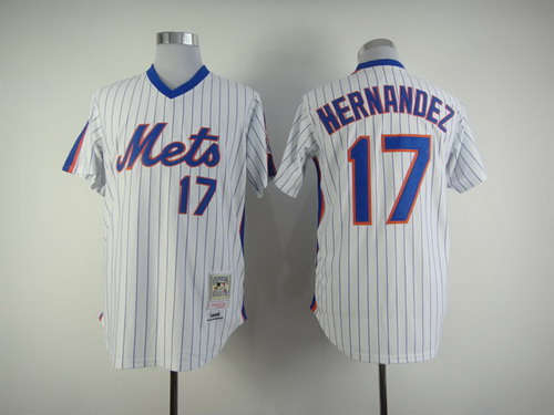 New York Mets #17 Keith Hernandez 1986 White Throwback Jersey