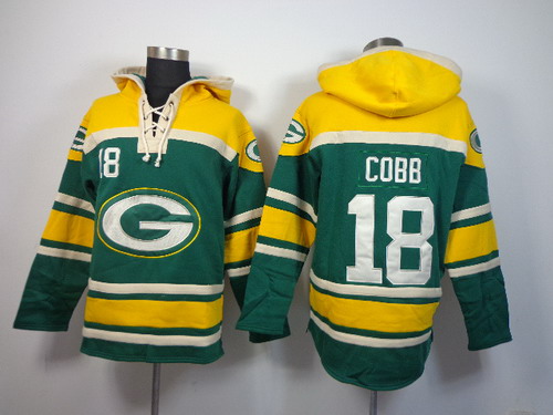 Green Bay Packers #18 Randall Cobb 2014 Green Hoodie