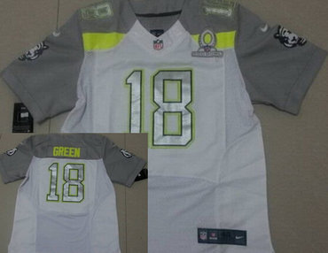 Nike Team Carter #18 A.J. Green 2015 Pro Bowl White Elite Jersey 