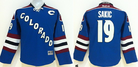 Colorado Avalanche #19 Joe Sakic Blue Third Kids Jersey