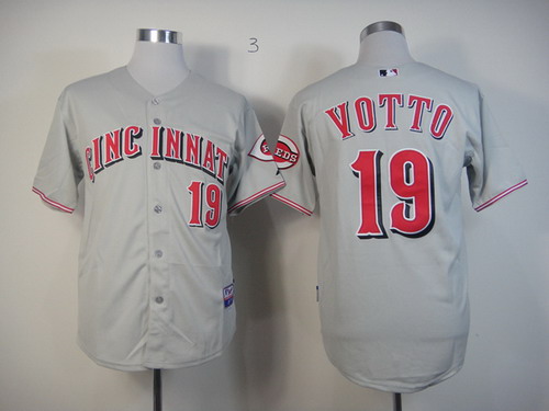 Cincinnati Reds #19 Joey Votto Gray Jersey