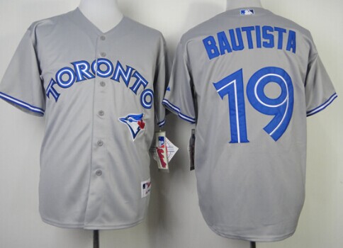 Toronto Blue Jays #19 Jose Bautista Gray Jersey