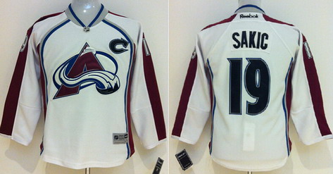 Colorado Avalanche #19 Joe Sakic White Kids Jersey