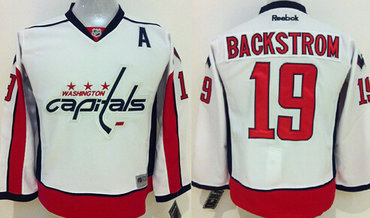 Washington Capitals #19 Nicklas Backstrom White Kids Jersey