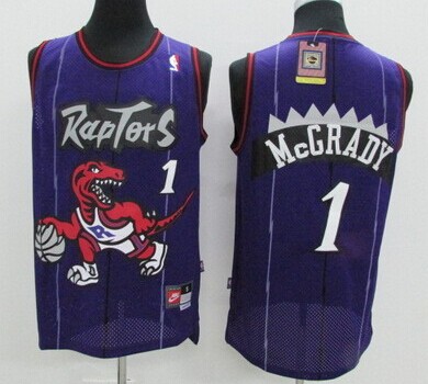 Toronto Raptors #1 Tracy McGrady Hardwood Classic Purple Swingman Jersey