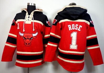 Chicago Bulls #1 Derrick Rose Red Hoodie