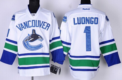 Vancouver Canucks #1 Roberto Luongo White Jersey