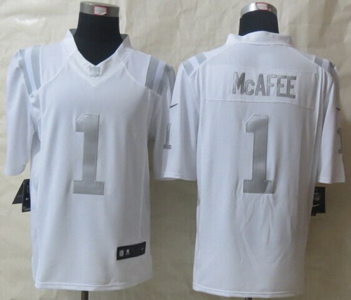 Nike Indianapolis Colts #1 Pat McAfee Platinum White Limited Jersey