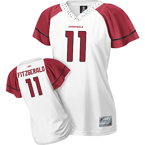 Arizona Cardinals #11 Fitzgerald White Womens Field Flirt Fashion Jersey 