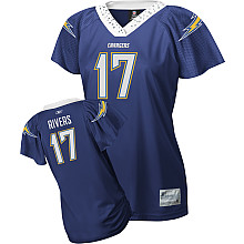 San Diego Chargers #17 Rivers Navy Blue Womens Field Flirt Fashion Jersey