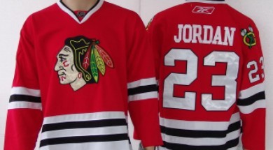 Chicago Blackhawks #23 Michael Jordan Red Jersey 