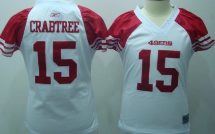 San Francisco 49ers #15 Crabtree White Womens Field Flirt Fashion Jersey