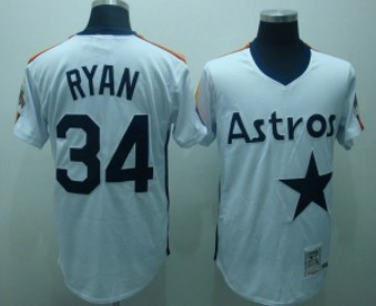 Houston Astros #34 Nolan Ryan White Throwback Jersey 