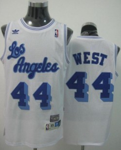 Los Angeles Lakers #44 Jerry West White Swingman Throwback Jersey 