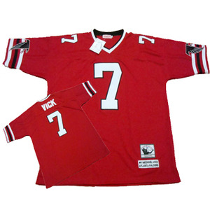 Atlanta Falcons #7 Michael Vick Red Throwback Jersey 