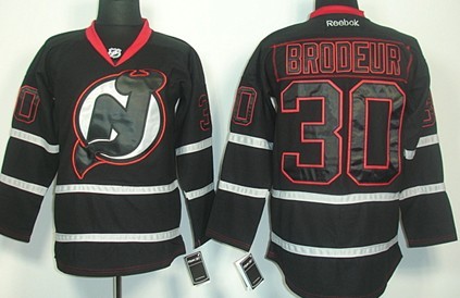 New Jersey Devils #30 Martin Brodeur Black Ice Jersey