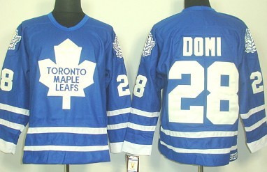 Toronto Maple Leafs #28 Tie Domi Blue Throwback CCM Jersey 