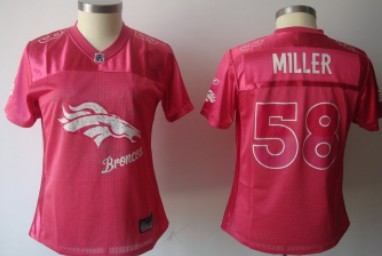 Denver Broncos #58 Von Miller Pink Fem Fan Womens Jersey