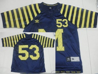 Michigan Wolverines #53 Under The Lights Navy Blue Jersey 