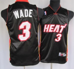 Miami Heat #3 Dwyane Dwyane Wade Black Kids Jersey