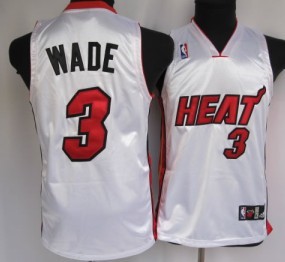 Miami Heat #3 Dwyane Wade White Kid Jersey